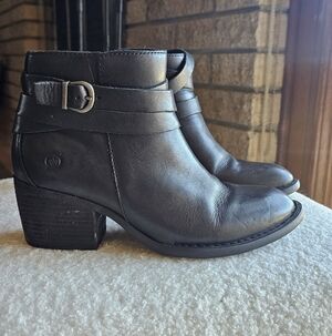Born Black Leather Ankle Booties